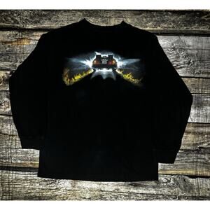 Back to the Future Shirt Mens Medium Black Long Sleeve The Hundreds DeLorean
